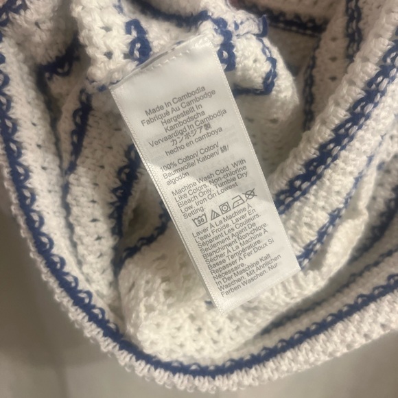 J. Crew White and Light Blue Striped Knit Tank Top - Picture 8 of 8